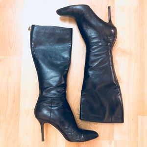 Jimmy Choo Peony black leather boots